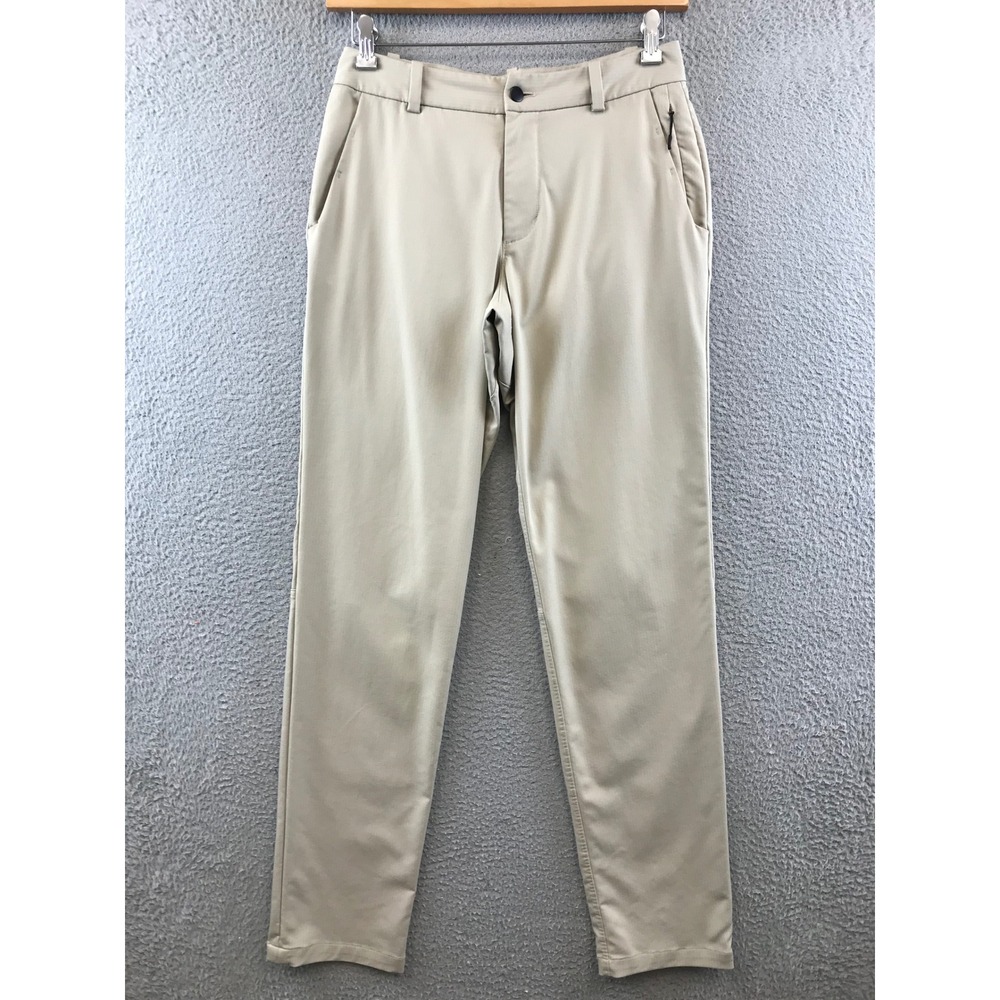 Lululemon Mens ABC Pant Slim Warpstreme 32 Beige Casual Commuter Travel